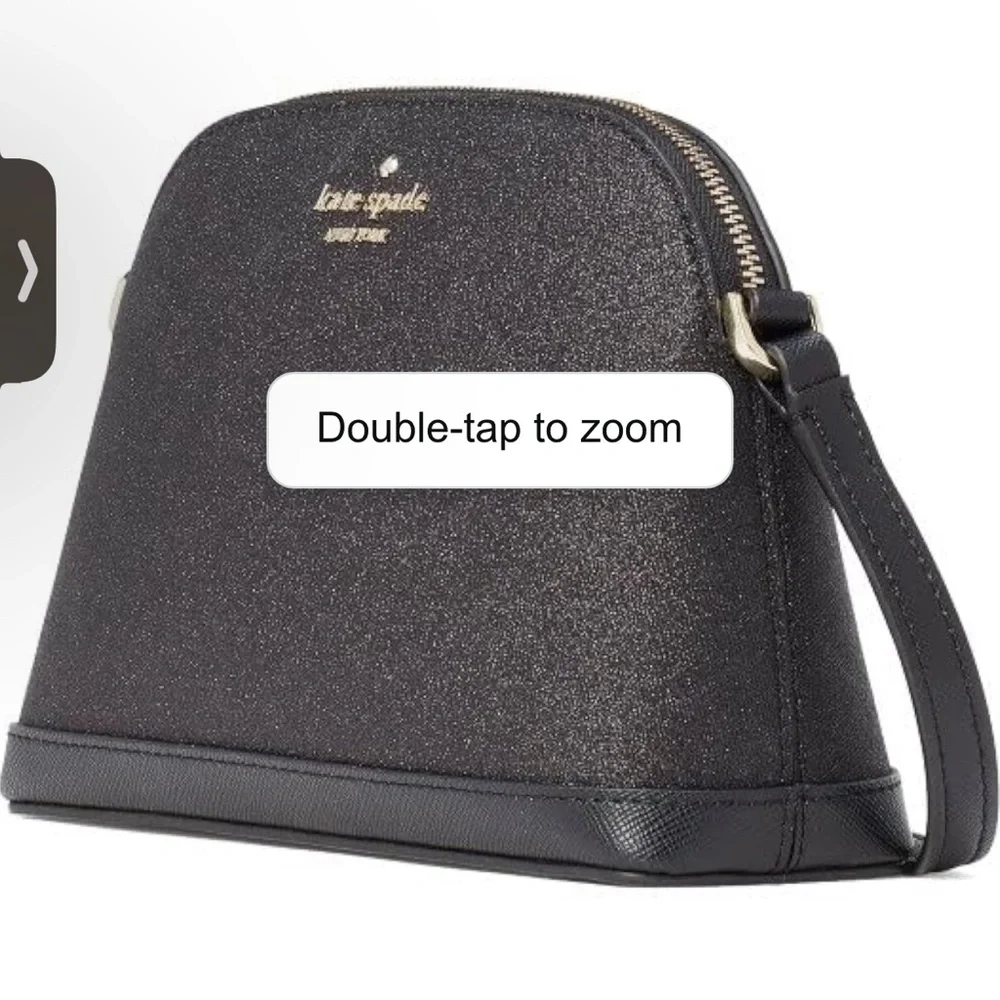 NWT RETAILS $249 Kate Spade Black Glitter Tinsel Small Dome Crossbody. - Picture 3 of 8